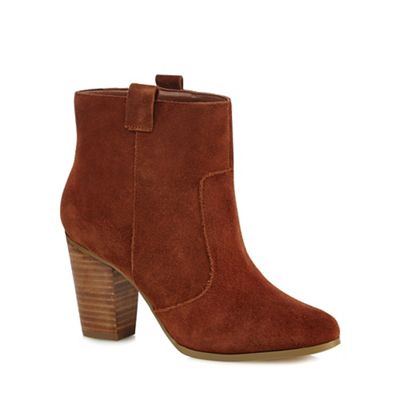 Tan suede 'Blue' ankle boots